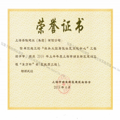“東方杯”區優質工程